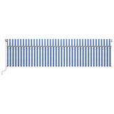 Vidaxl Luifel extensible manuellement avec un rouleau aveugle 6x3 m bleu et blanc