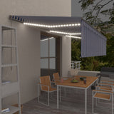 Vidaxl Luifel extensible manuellement avec un rouleau LED 6x3 m blanc bleu