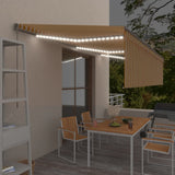 Vidaxl Luifel extensible manuellement avec un rouleau LED 6x3 m jaune blanc