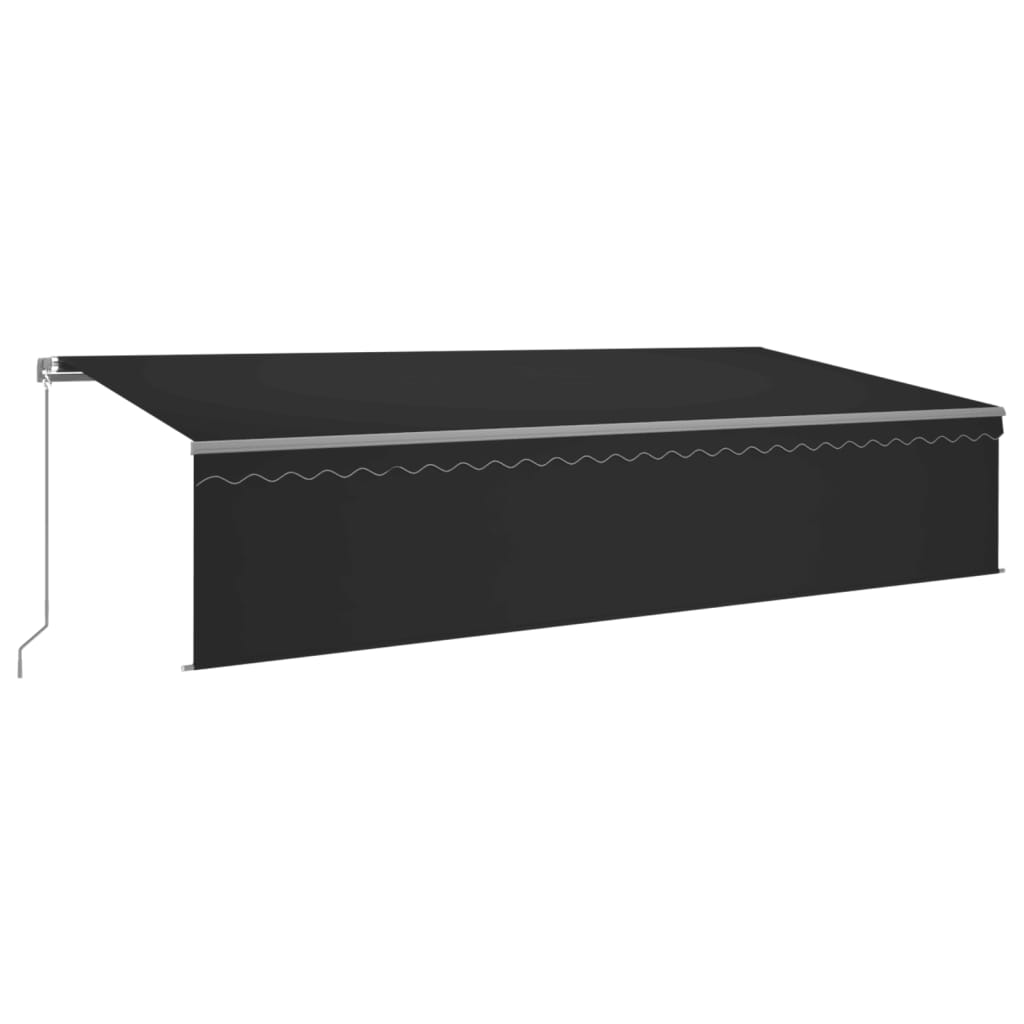 VidaXL Auvent extensible manuellement avec store enrouleur LED 6x3 m anthracite