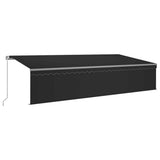 VidaXL Auvent extensible manuellement avec store enrouleur LED 6x3 m anthracite