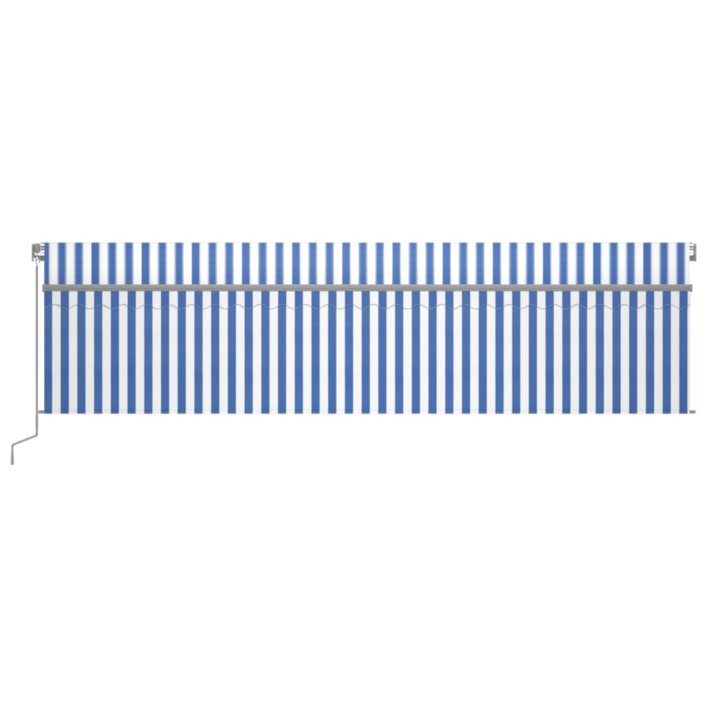 Vidaxl Luifel a automatiquement extensible avec un rouleau à blind 6x3 m blanc bleu