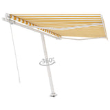 Vidaxl Luifel détaché étend manuellement 300x250 cm jaune et blanc