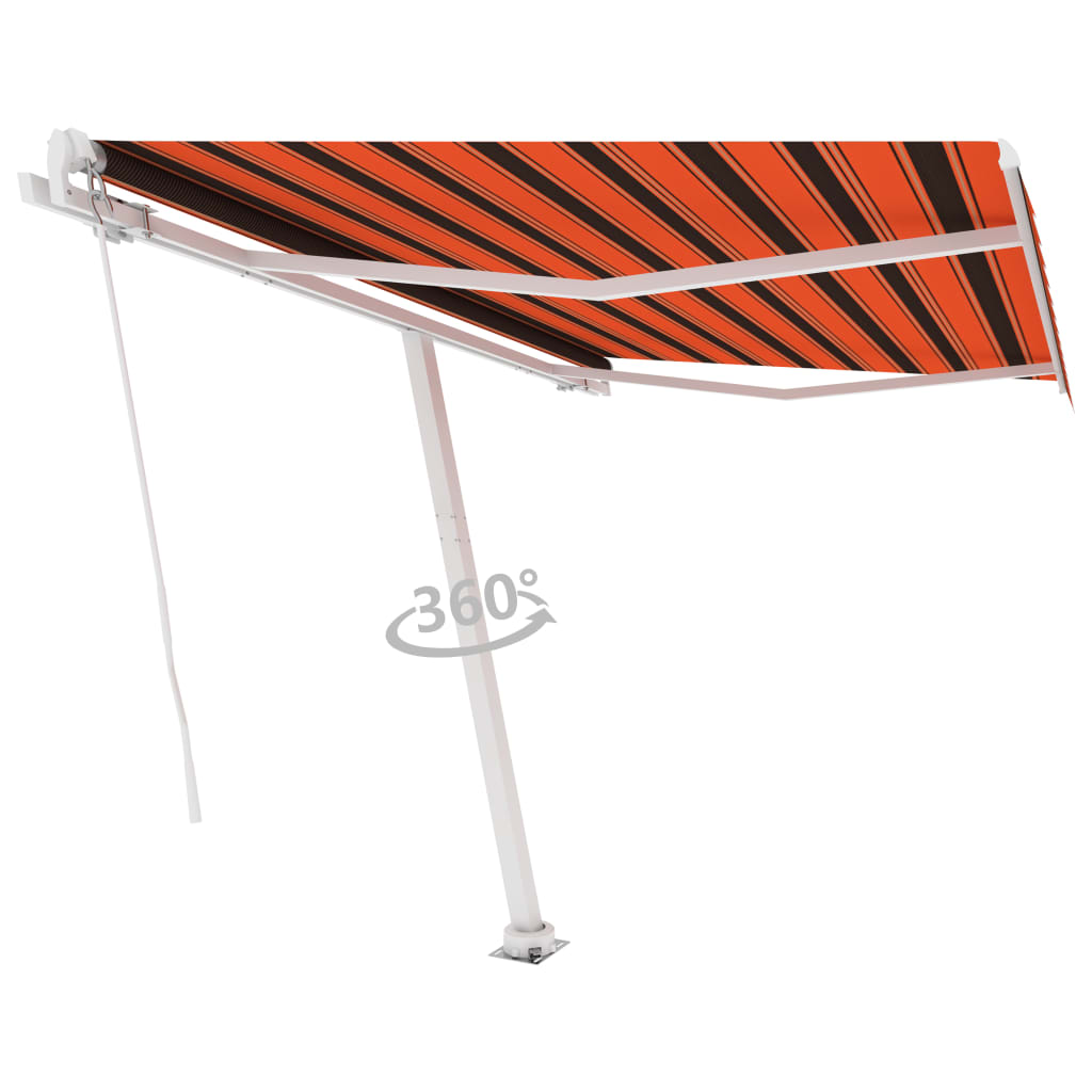 Vidaxl Luifel détaché étend manuellement 300x250 cm brun orange