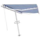 Vidaxl Luifel extensible manuellement avec LED 300x250 cm bleu et blanc