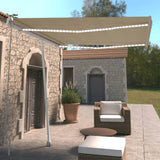 Vidaxl Luifel extensible manuellement avec la Crème LED 300x250 cm -Colored