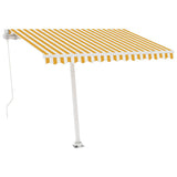 Vidaxl luifel extensible manuellement avec LED 300x250 cm jaune et blanc