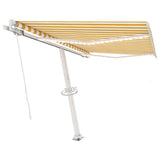 Vidaxl luifel extensible manuellement avec LED 300x250 cm jaune et blanc