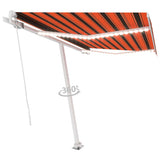 Vidaxl luifel extensible manuellement avec LED 300x250 cm orange et marron