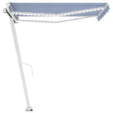 Vidaxl Luifel extensible manuellement avec LED 350x250 cm bleu et blanc