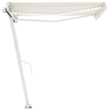 Vidaxl Luifel extensible manuellement avec la Crème à LED 350x250 cm -Colore