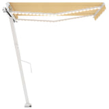 Vidaxl Luifel extensible manuellement avec LED 350x250 cm jaune et blanc