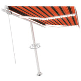 Vidaxl Luifel extensible manuellement avec LED 350x250 cm orange et brun