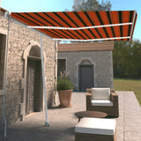 Vidaxl Luifel extensible manuellement avec LED 350x250 cm orange et brun