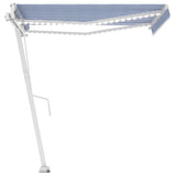 Vidaxl Laifel automatique avec led et capteur de vent 350x250 cm blanc bleu