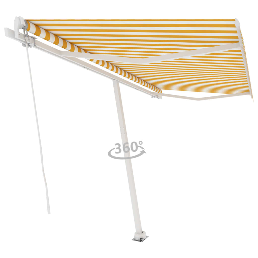 Vidaxl Laifel détaché étend manuellement 400x300 cm jaune et blanc