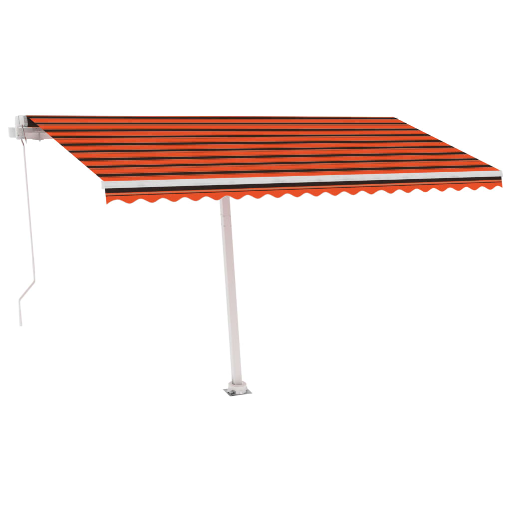 Vidaxl Luifel extensible manuellement avec LED 400x300 cm orange et marron