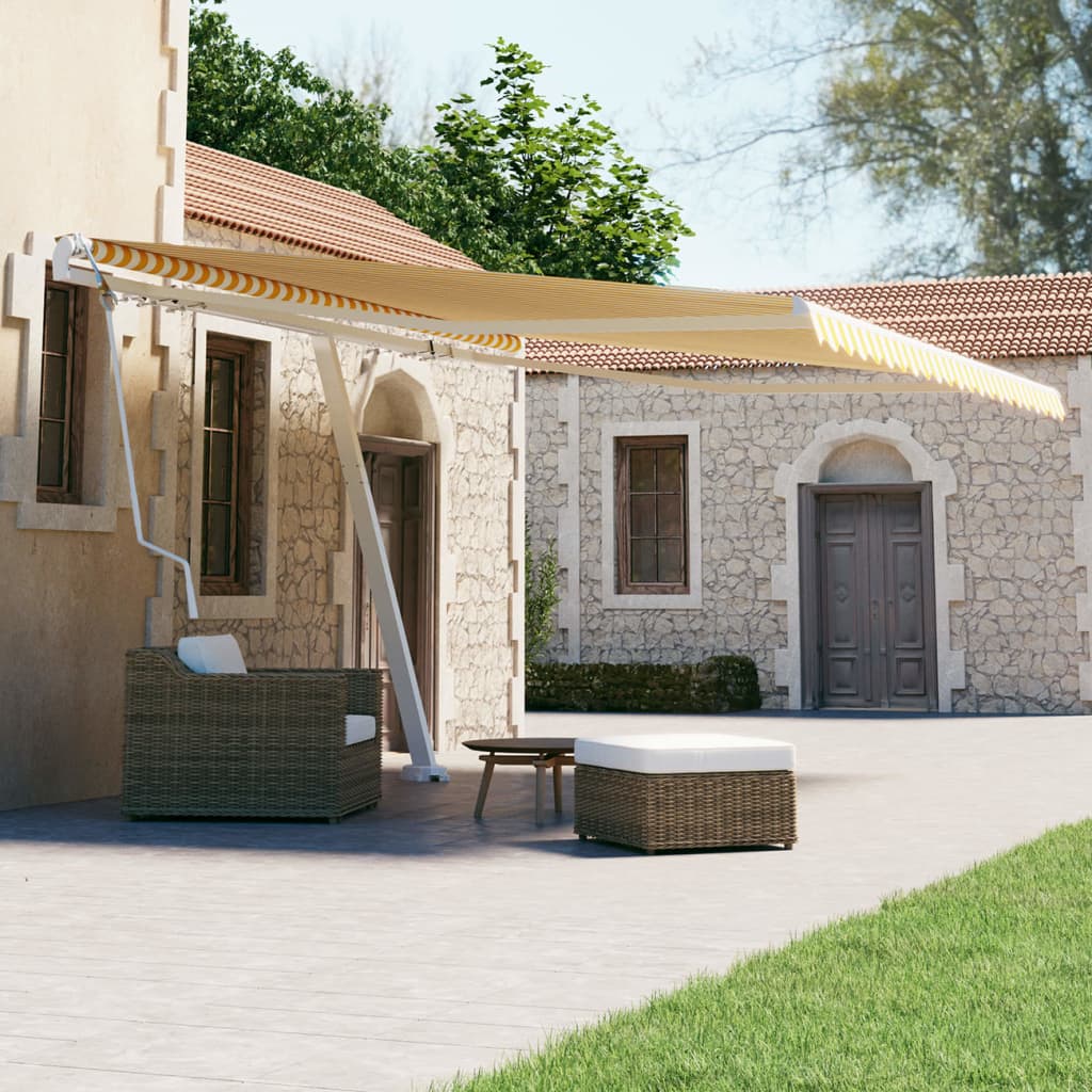 Vidaxl Luifel - Free - Automatic 450x300 cm jaune et blanc