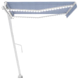 Vidaxl luifel automatique avec led et capteur de vent 450x300 cm blanc bleu