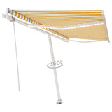 Vidaxl Luifel Automatique avec led et capteur de vent 450x300 cm jaune et blanc