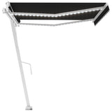 Vidaxl Luifel Automatique avec led et capteur de vent 450x300 cm anthracite