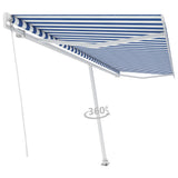 Vidaxl Luifel détaché étend manuellement 500x300 cm bleu et blanc