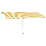 Vidaxl Luifel détaché étend manuellement 500x300 cm jaune et blanc