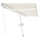 Vidaxl Luifel extensible manuellement avec la Crème LED 500x300 cm -Colored