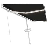 Vidaxl Luifel extensible manuellement avec une couleur anthracite LED 500x300 cm
