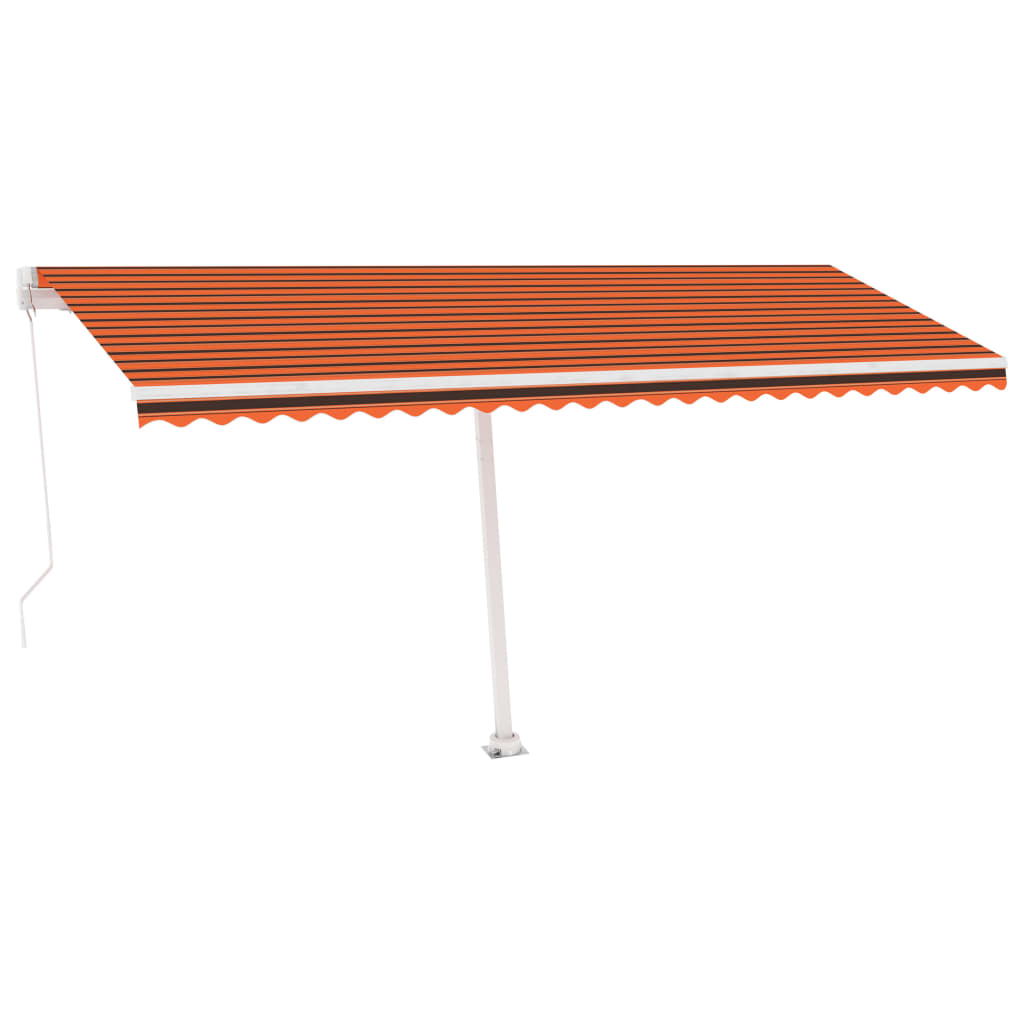 Vidaxl Luifel extensible manuellement avec LED 500x300 cm orange et marron