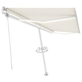 Vidaxl Luifel Automatique avec led et capteur de vent 500x300 cm couleur crème