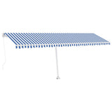 Vidaxl Luifel détaché étend manuellement 600x300 cm bleu et blanc
