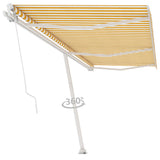 Vidaxl Luifel détaché étend manuellement 600x300 cm jaune et blanc