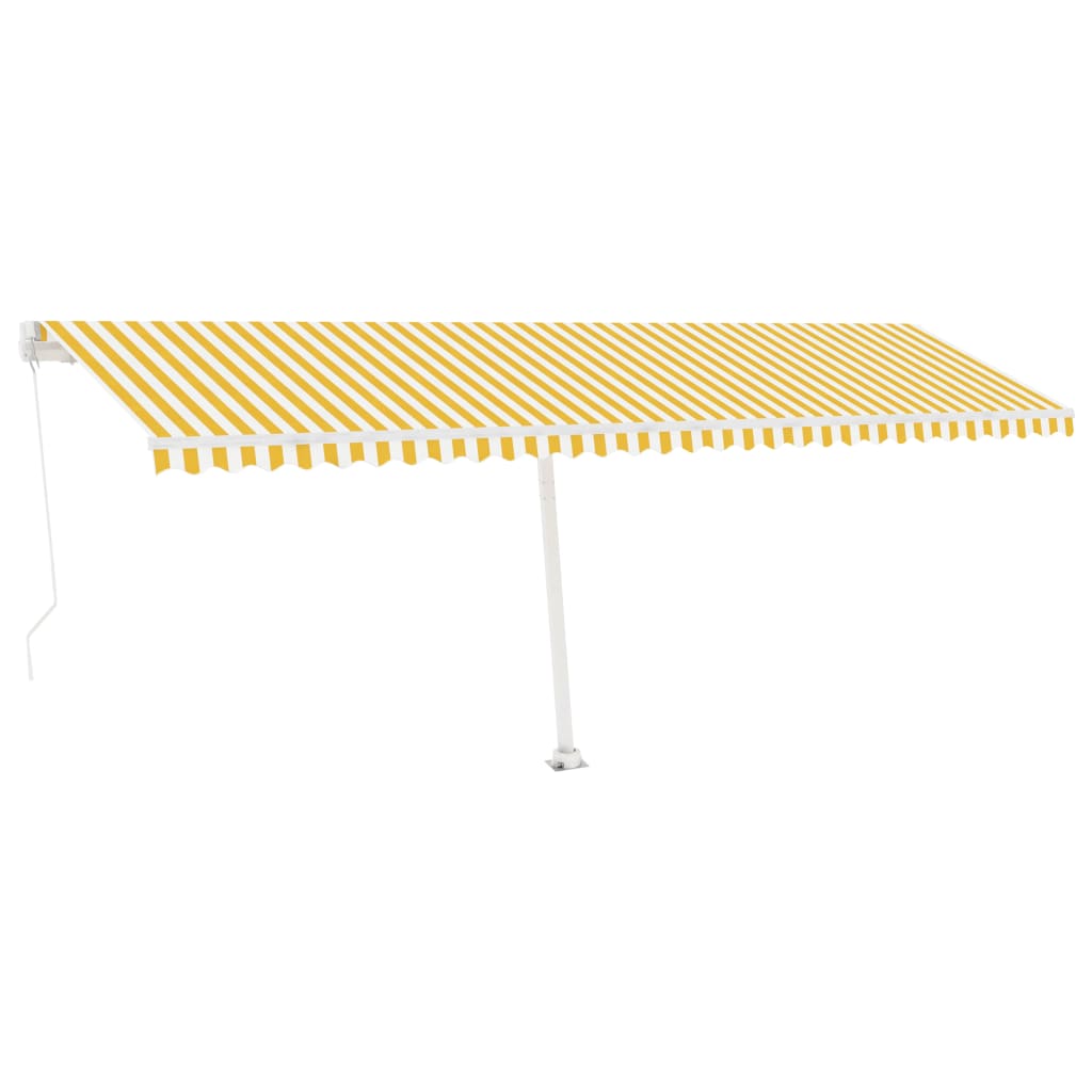 Vidaxl Luifel détaché étend manuellement 600x300 cm jaune et blanc