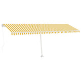 Vidaxl Luifel détaché étend manuellement 600x300 cm jaune et blanc