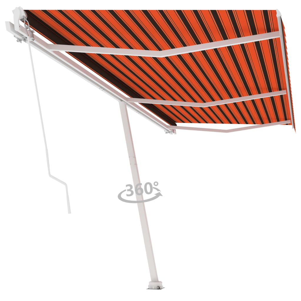 Vidaxl Luifel détaché étend manuellement 600x300 cm en brun orange