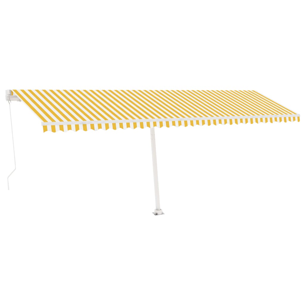 Vidaxl Luifel extensible manuellement avec LED 600x300 cm jaune et blanc