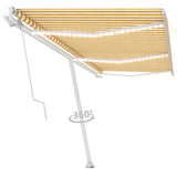 Vidaxl Luifel automatique avec led et capteur de vent 600x300 cm jaune et blanc