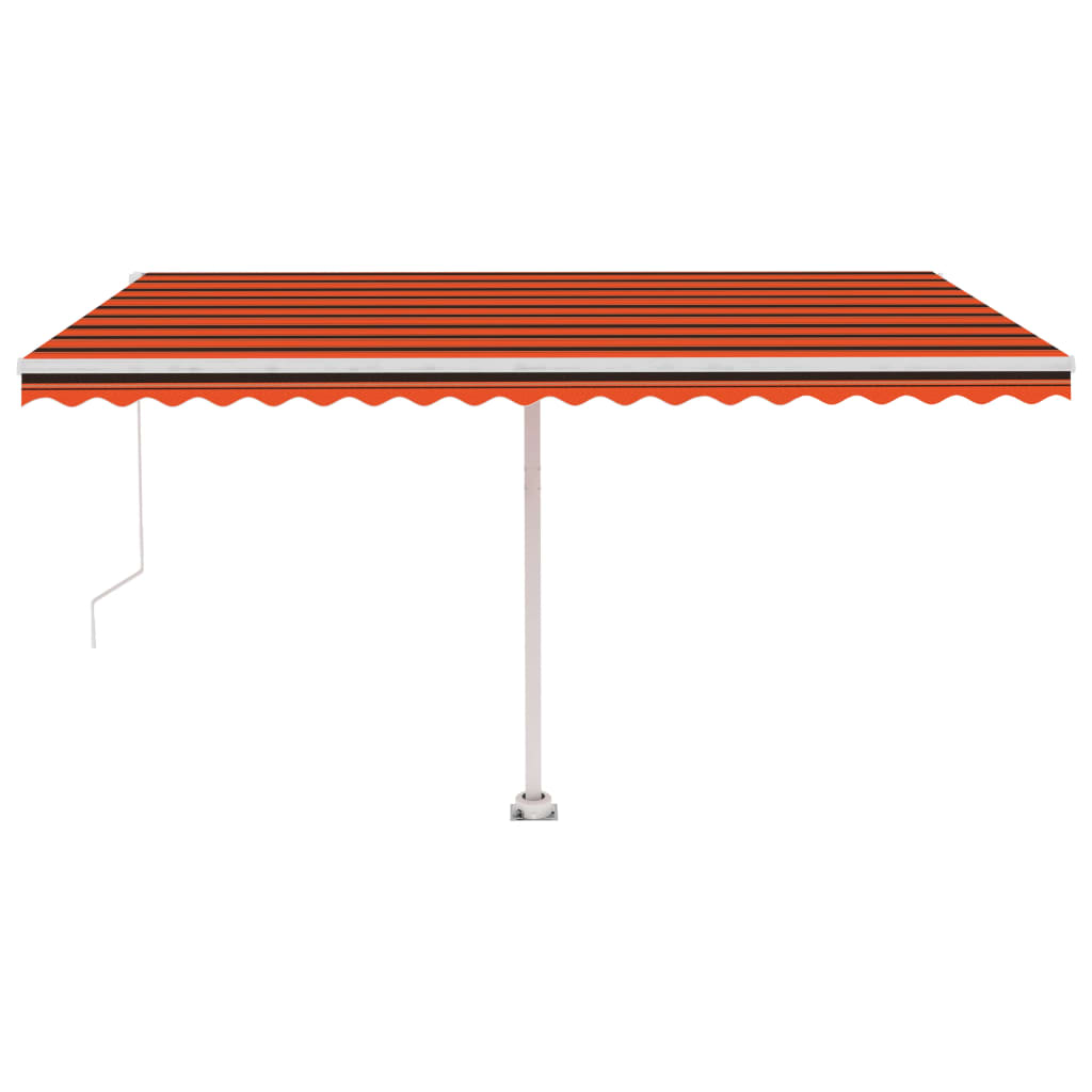 Vidaxl Luifel extensible manuellement avec LED 400x350 cm orange et marron