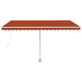 Vidaxl Luifel extensible manuellement avec LED 400x350 cm orange et marron