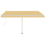 Vidaxl Luifel automatique avec led et capteur de vent 400x350 cm jaune et blanc