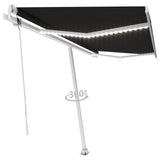 Vidaxl luifel automatique avec led et capteur de vent 400x350 cm anthracite
