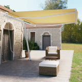 Vidaxl Laifel détaché étend manuellement 450x350 cm jaune et blanc