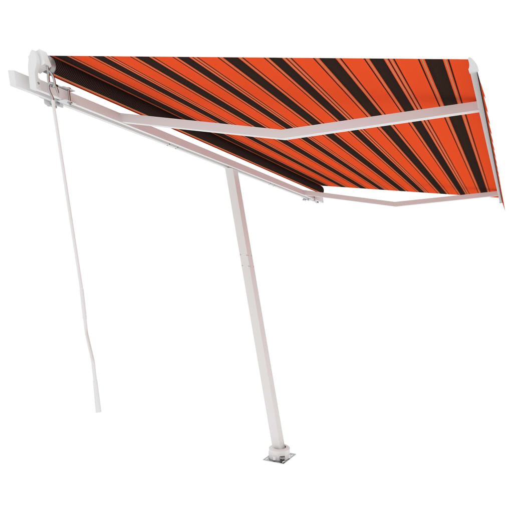 Vidaxl Luifel détaché étend manuellement 450x350 cm en brun orange