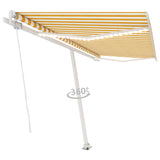 Vidaxl luifel extensible manuellement avec LED 450x350 cm jaune et blanc