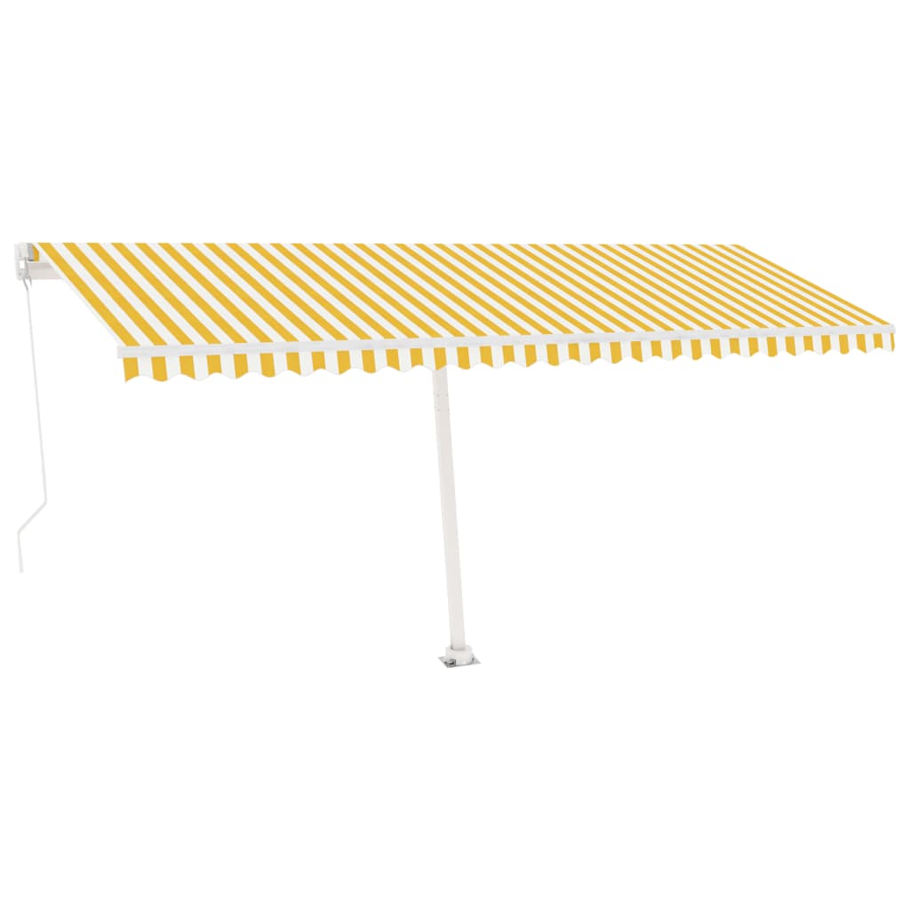 Vidaxl luifel extensible manuellement avec LED 500x350 cm jaune et blanc