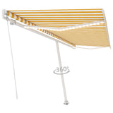 Vidaxl luifel extensible manuellement avec LED 500x350 cm jaune et blanc