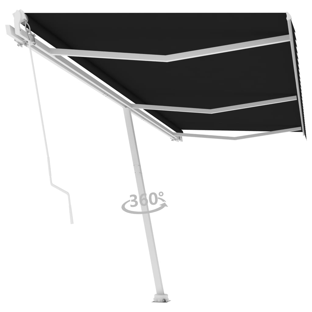 Vidaxl Luifel détaché étend manuellement l'anthracite 600x350 cm