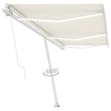 Vidaxl Luifel extensible manuellement avec la Crème à LED 600x350 cm -Colore