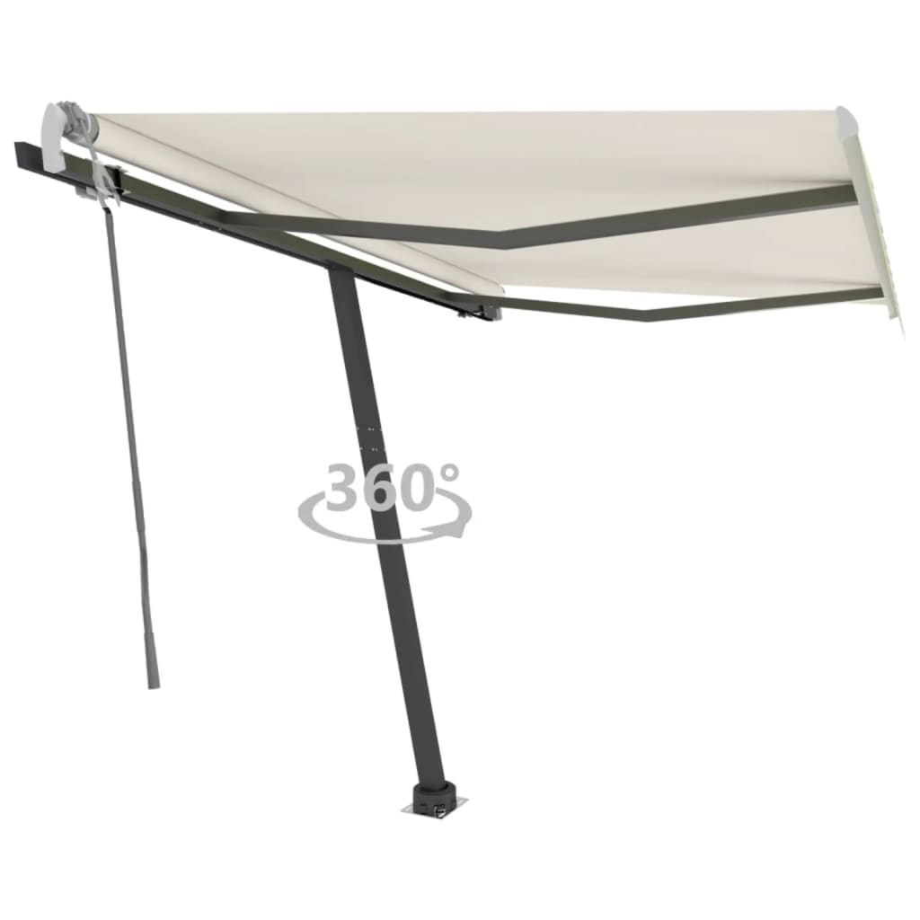 Vidaxl Luifel détaché étend manuellement la crème 300x250 cm -colore